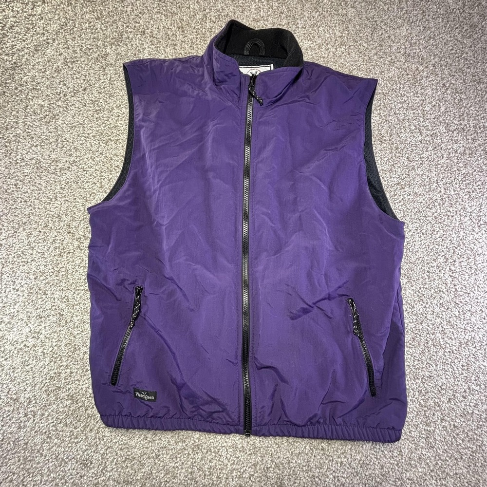 Wintergreen Northern Wear Vest Mens Large Purple Nylon Windbreaker Full Zip USA